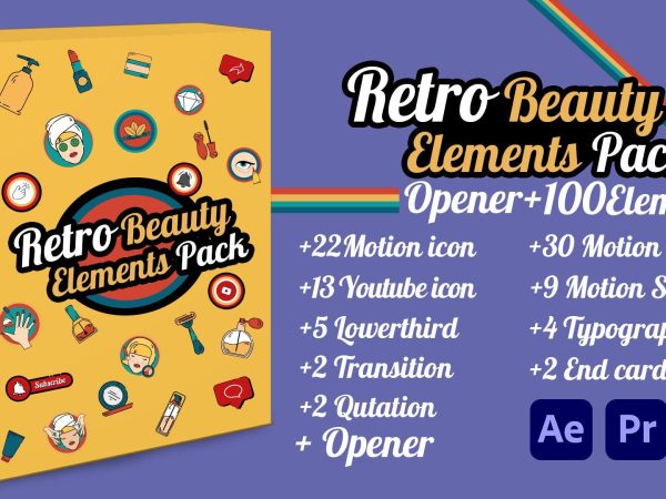 Retro Beauty YouTube Elements Pack