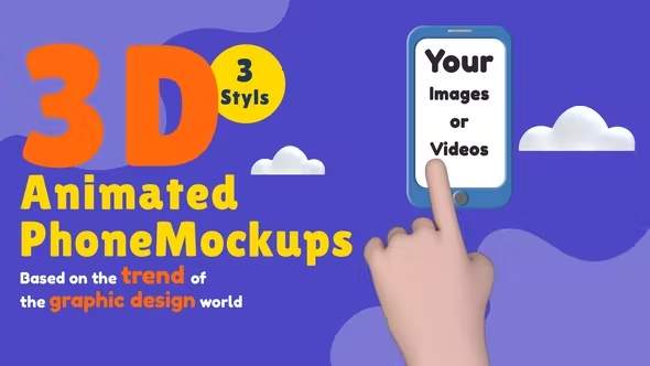 3D Phone Mockups Pack for Animated presentation
