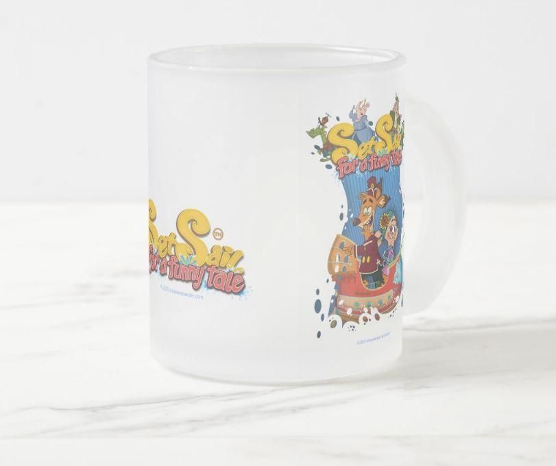 Set Sail for a Funny Tale Poster Frosted Glass Frosted Glass Coffee Mug