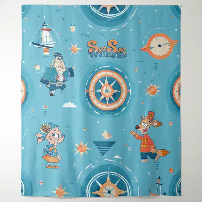 Set Sail for a Funny Tale wrap Tapestry